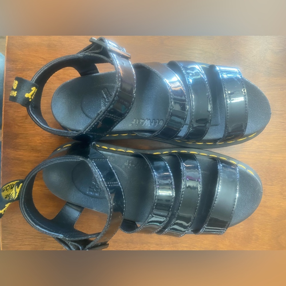 Dr Martens Docs Blaire Black Patent Lamper Womens Sandals Strappy Size 8 - Picture 3 of 5